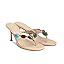 Jeweled Flip Flop Kitten Heels for Women Open Toe Beaded Strappy High Heels Sandals Slip On Thong Heeled Mules Mid Heel Fashion Party Dress Shoes