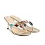 Jeweled Flip Flop Kitten Heels for Women Open Toe Beaded Strappy High Heels Sandals Slip On Thong Heeled Mules Mid Heel Fashion Party Dress Shoes