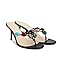 Jeweled Flip Flop Kitten Heels for Women Open Toe Beaded Strappy High Heels Sandals Slip On Thong Heeled Mules Mid Heel Fashion Party Dress Shoes